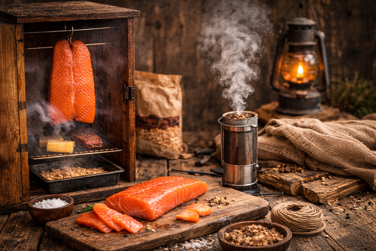 Explication du fumage à froid pour débutants avec utilisation de sciure de hêtre pour fumer facilement chez soi