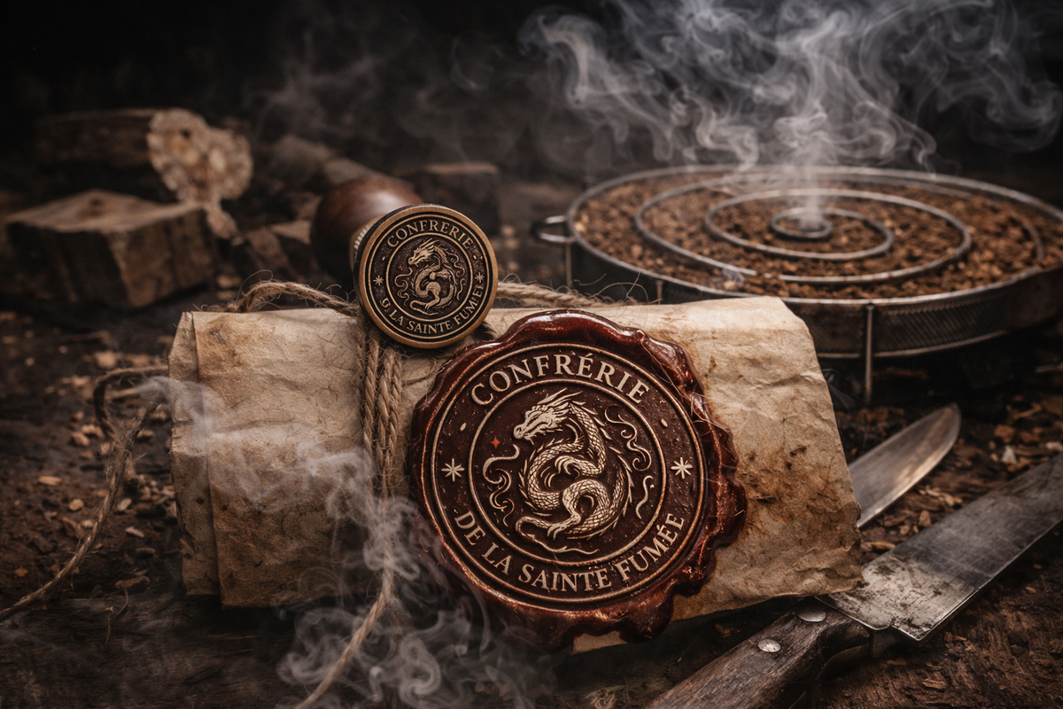 Membres de la Confrérie Hêtre Sciure partageant recettes et conseils autour du fumage à froid