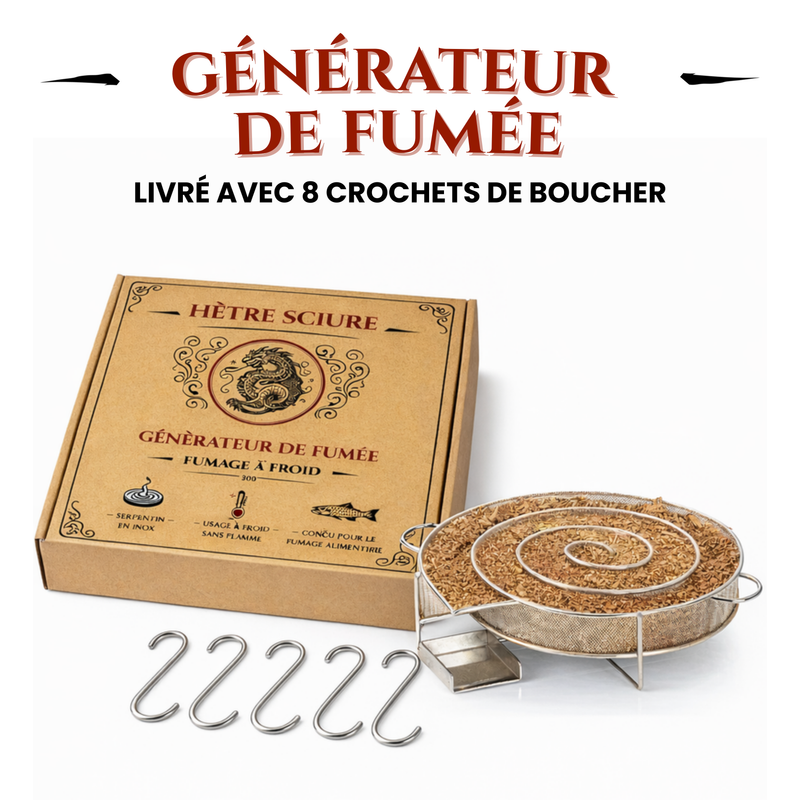Générateur de fumée à froid en inox, accessoire de fumage permettant une combustion lente et une diffusion de fumée continue