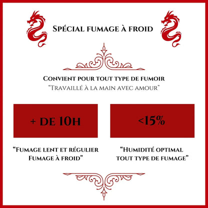 Sciure de bois fumée pendant plus de 10 heures avec un taux d'humidité inférieur à 15%, garantissant une combustion optimale et une diffusion de fumée parfaite