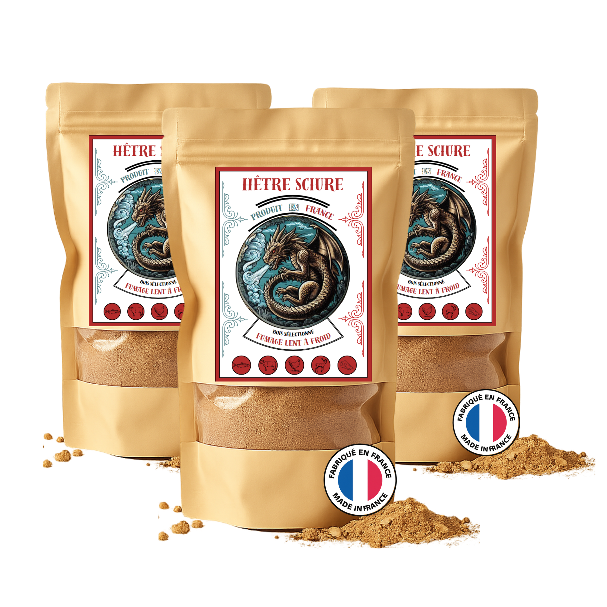 Sciure de hêtre pour Fumage à Froid | Combustion régulière - Qui ne s’éteint Pas | Production Artisanal | Utilisé par Les PROFESIONNELLE (Saumonier et Charcuterie) | 100% Français | 3KG Hêtre sciure